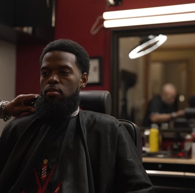 Client in barber's chair